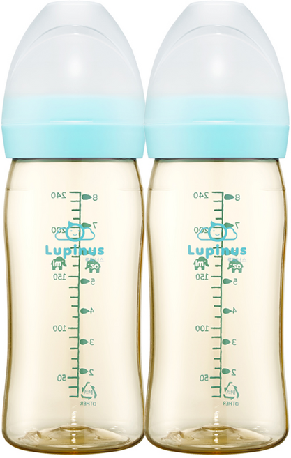 루피너스 국내 제조 22s PPSU 노꼭지 젖병 240ml 트윈팩, 단일옵션, 아쿠아민트, 2개