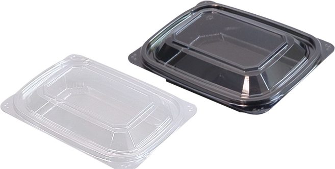[오케이포장] 반찬용기 201호 검정 투명 1000개 몸통 뚜껑 세트, 1개