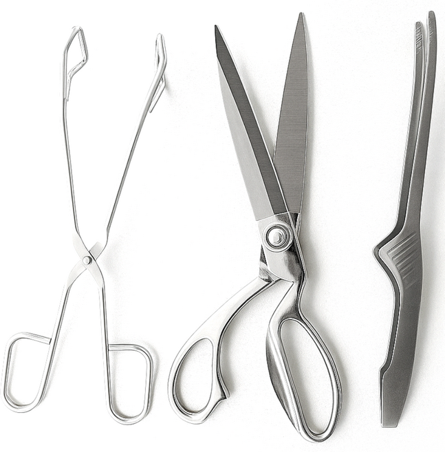 꿈꾸는 키친 스텐 가위 + 스텐 가위형 집게 + 스텐 고기집게 세트, 1세트