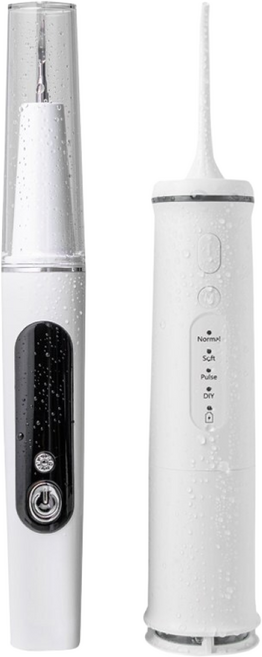 [치과공식판매] 원웨이 구강세정기 초음파 구강청결기 스탠다드 V2 1+1 2개, 블랙