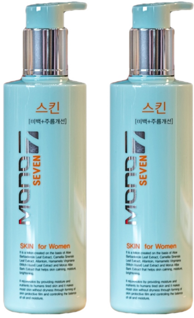 모노세븐 여성 미백 주름개선 기능성 기초 스킨 로션 세트 250ml 대용량 여드름 피부 스킨케어 피지 유수분밸런스 관리 어버이날 엄마 선물, 1세트