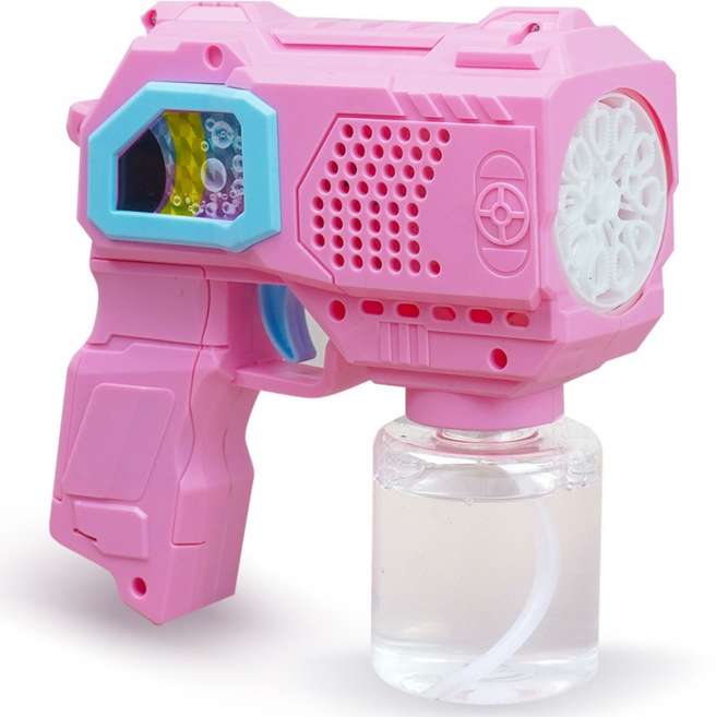 토이토 10홀 허리케인 버블 자동 비눗방울 버블건, 핑크, 1개