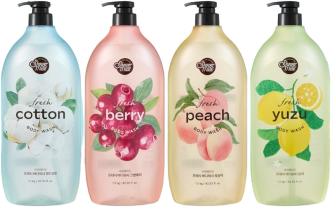 샤워메이트 바디워시 복숭아, 1.2kg, 1개