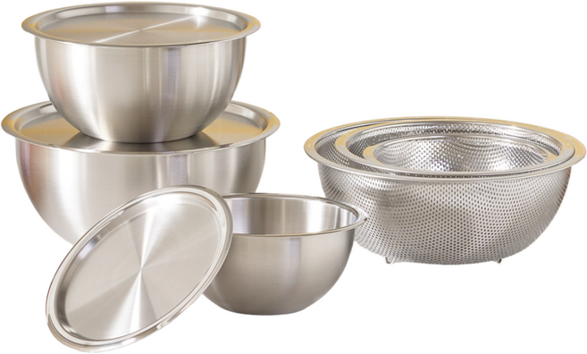에버스텐 믹싱볼+채반 세트 야채보관 고기양념, 1세트