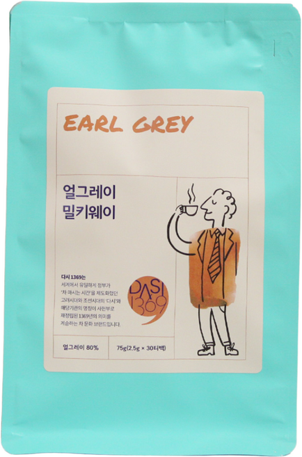 [다시1369] 얼그레이밀키웨이 30티백 II 밀크향 가득한 얼그레이 한잔의 즐거움, 2.5g, 30개입, 1개