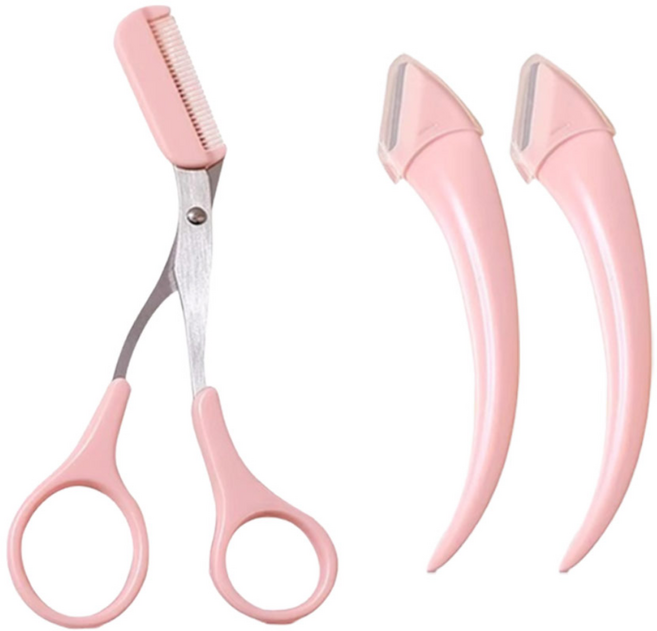 제이킨 프리미엄 눈썹칼 가위 3P 세트, 1세트, 눈썹칼2p+가위1p