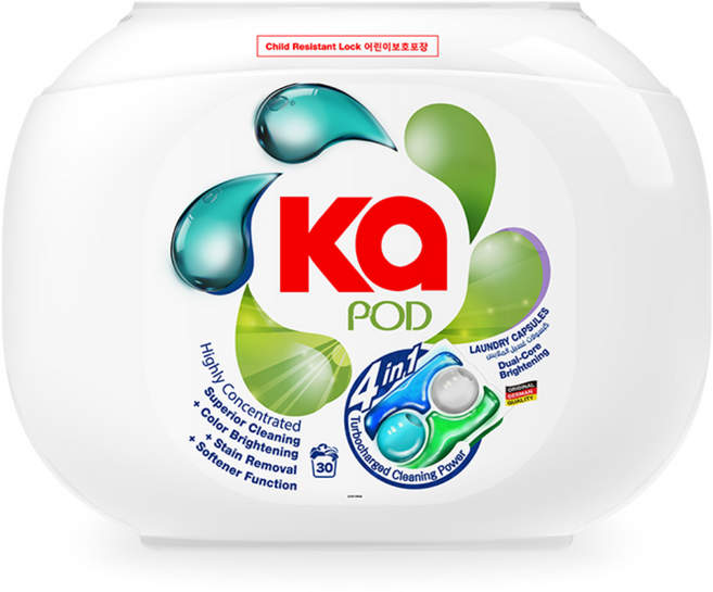 카포드 듀얼코어 4in1 캡슐세탁세제 브라이트닝 30개입, 1개