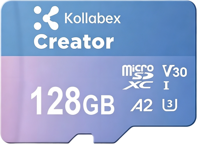 Kollabex 크리에이터 마이크로 SD카드 액션캠 블랙박스 카메라 메모리, 1개, 128GB