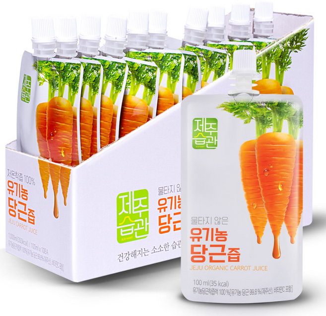 제주습관 유기농당근즙 제주산 NFC저온착즙 100ml 10포, 10개