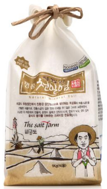 주원염전 여름햇살담은 명품천일염 굵은소금, 1kg, 1개