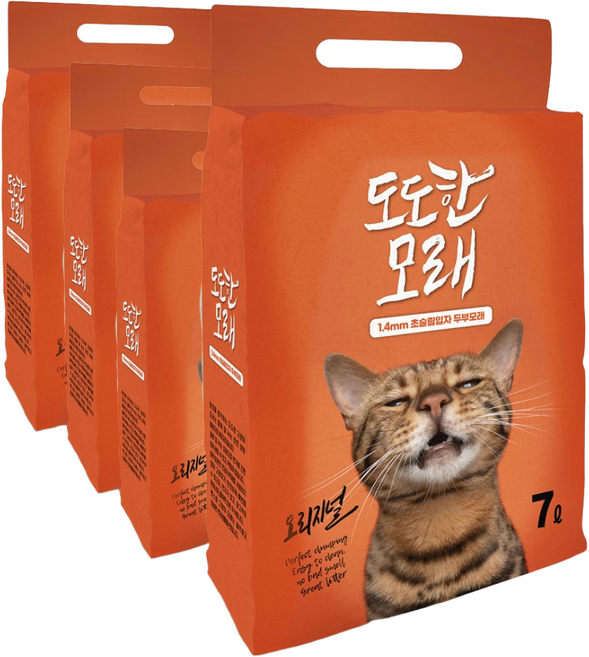 도도한모래 1.4mm 초슬림입자 두부모래 7L 4개입, 4개, 오리지널