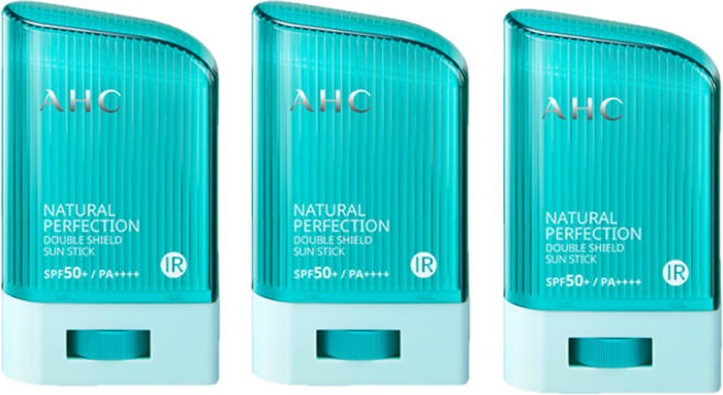 AHC 내추럴 퍼펙션 더블 쉴드 선스틱 SPF50+ PA++++, 22g, 3개