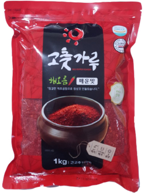 Haeoreum 粉碎辣椒粉 辣味, 1kg, 1個