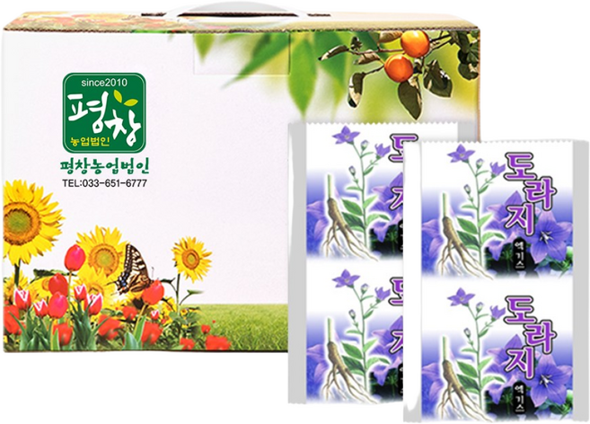 [평창농업법인] 국내산 도라지100% 산도라지즙 (120mlX50팩), 120ml, 50개