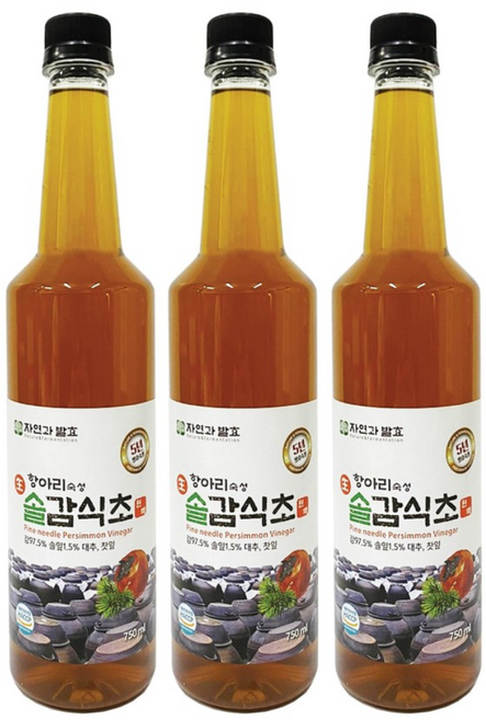 자연과발효 5년숙성 자연발효 솔잎감식초 750ml 항아리숙성, 3개