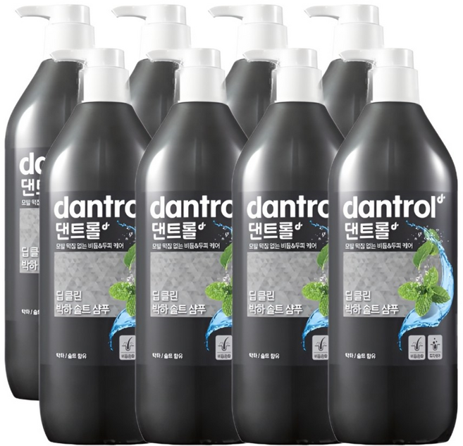 댄트롤 딥 클린 박하 솔트 샴푸 820ml, 8개