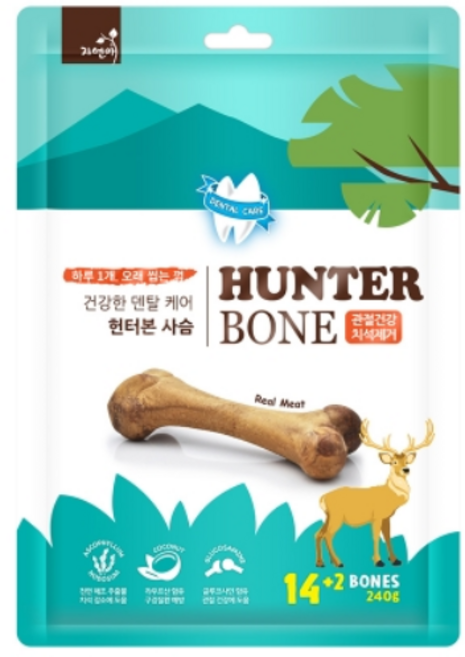 자연애 하루1개 오래씹는 덴탈껌 헌터본 사슴 16p=2p(랜덤)증정