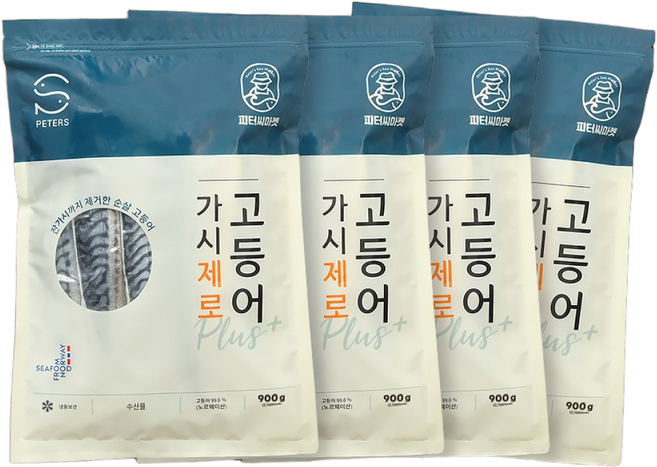 피터씨마켓 가시제로 노르웨이 순살고등어 플러스, 900g, 4개