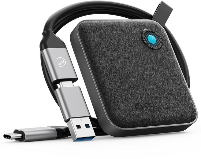 오리코 C타입 5Gbps 휴대용 포터블 외장하드 B5PLUS, 블랙, 2TB