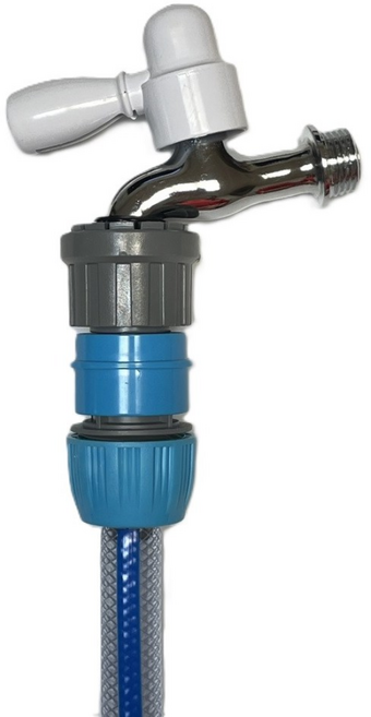 대복 원터치 수도꼭지+호스 연결구 물호스 연결 16mm 수도꼭지 호스연결에 견고함, 하늘색 수도+호스 연결구, 1개