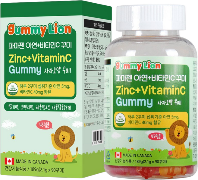 꾸미아연+비타민C 90꾸미 45일분, 90꾸미 / 2.1g / 189g, 1개, 90정