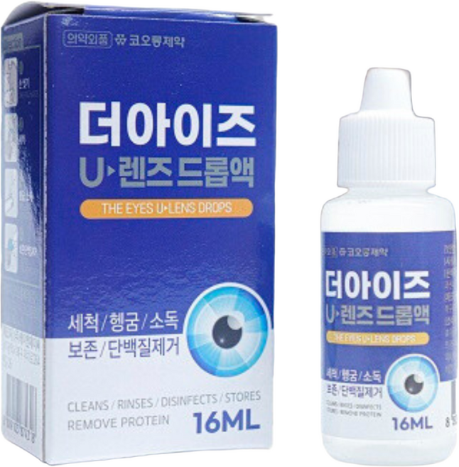 더아이즈유 렌즈드롭액16ml 1개/ 최대용량 렌즈습윤제 히알루론산 드림 소프트 하드렌즈눈물, 3개