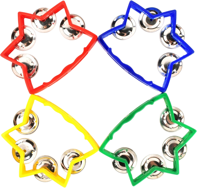 레인보우리퍼블릭 미니스타 탬버린 리듬악기 음악교구, 레드, 1개