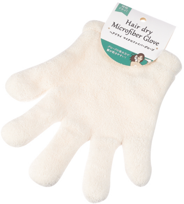 일본 헤어 드라이 초극세사장갑 드라이수건, 1개, 화이트