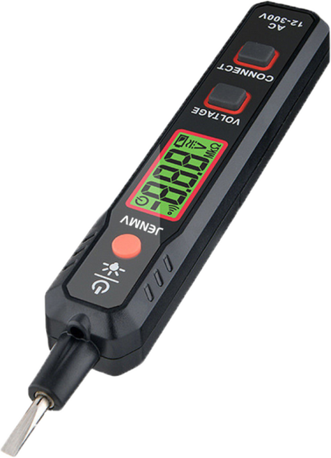 JENMV 비접촉 검전기 전기 검전기 전압 멀티미터 테스터기 측정기 배선테스터기 측정회로스위치 차량용 휴즈 전원 배선 테스터기 휴대용 검전기 전원전압검출펜 자동차 검전기 차량 용품, 1개