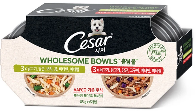 시저 1세 이상 강아지 홀썸볼 습식사료, 혼합맛, 510g, 1세트 - 쿠팡