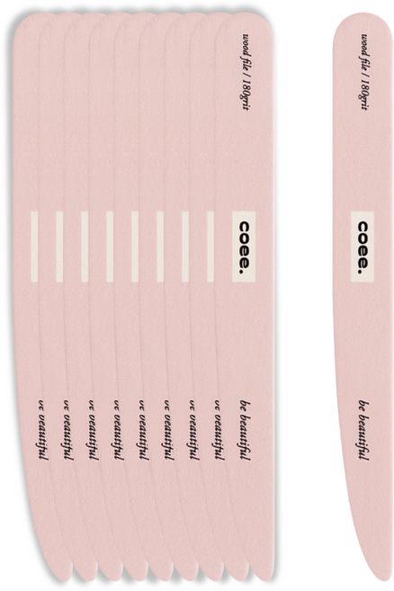 코이 풀컬러 오래가는 국산 양면 네일파일 180그릿, 10개, 핑크
