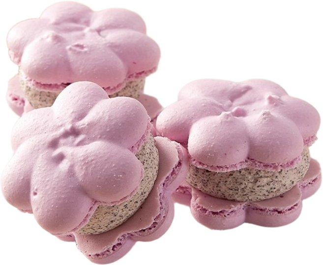 파르팜 파스텔 꽃카롱 30개입 마카롱 (개별포장), 연보라, 1개, 690g