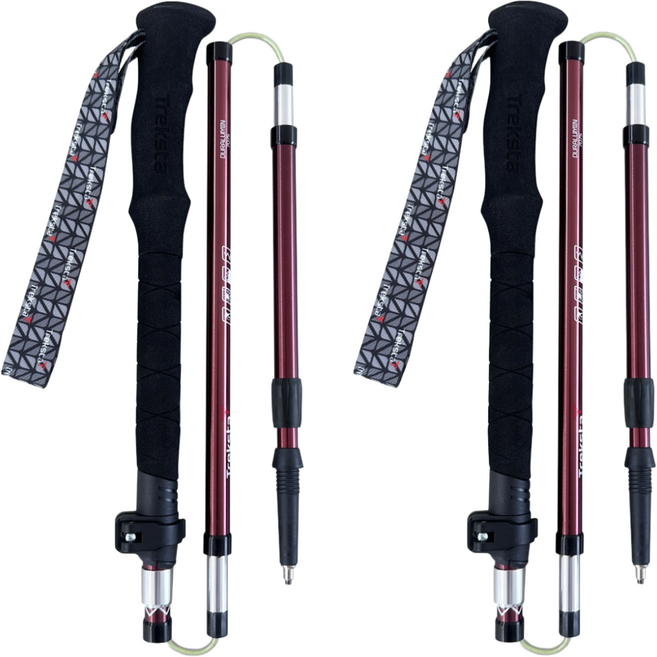 트렉스타 시그니쳐 5단 접이식 등산스틱 2P 1세트, 와인
