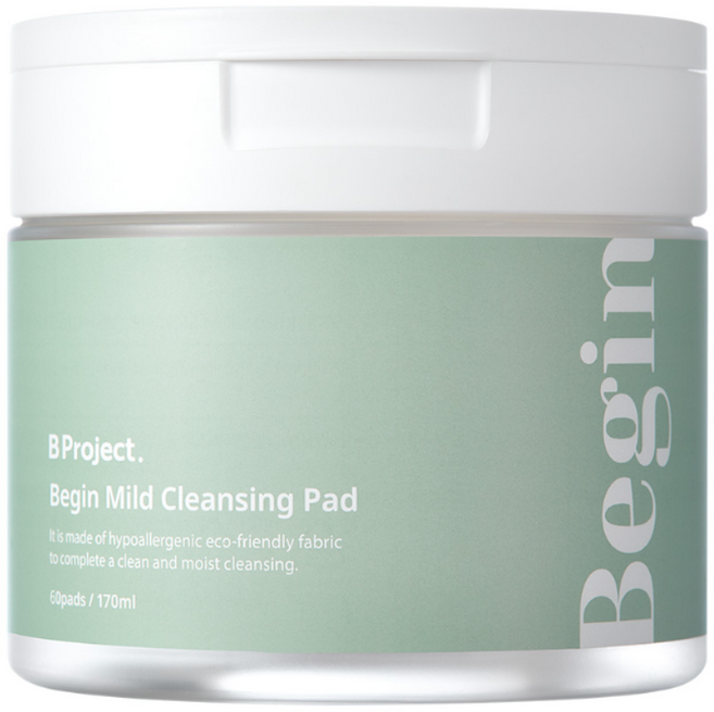 비프로젝트 저자극 알로에 클렌징 패드 170ml, 1개, 60매입