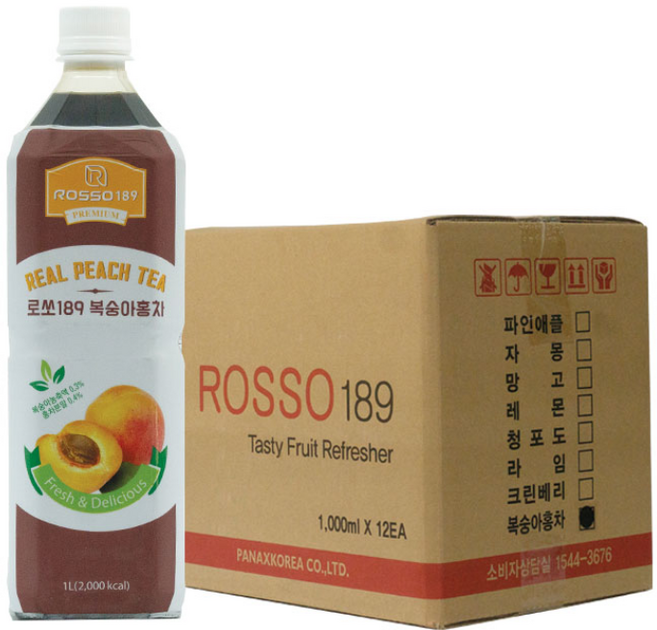 로쏘189 복숭아홍차베이스, 1L, 12개
