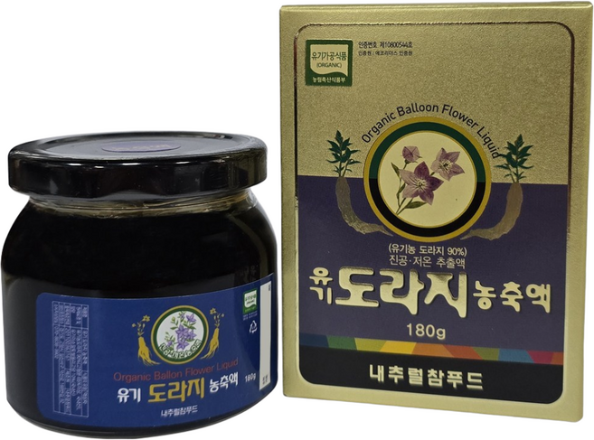 유기농 도라지 농축액, 180g, 2개, 1개입