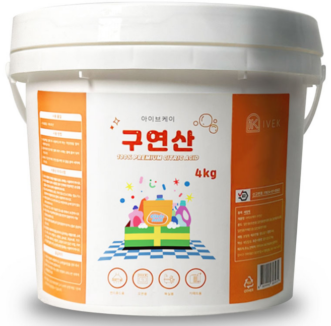 아이브케이 구연산 버킷형 (대용량), 4kg, 1개