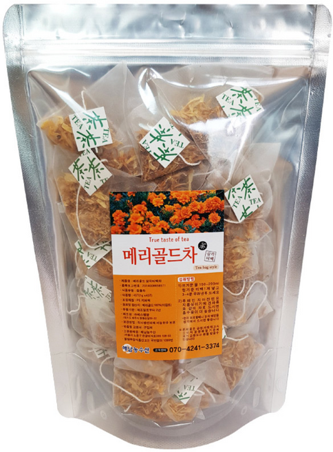 메리골드 꽃차 삼각티백 마리골드 45T 1+1, 45g, 45개입