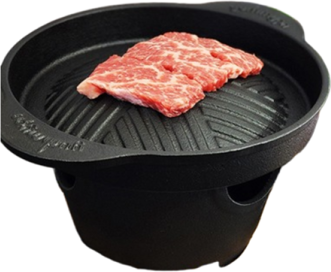 가정용 캠핑 1인용 바베큐 무쇠 주물 미니화로, 1개