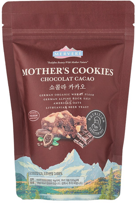메르베르 특허받은 명품 산모 간식 쇼콜라카카오 쿠키, 2개, 120g