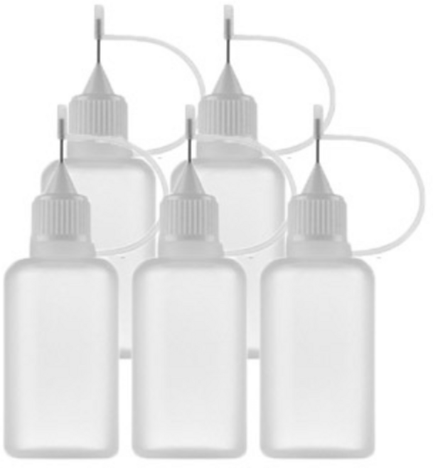 뾰족 노즐 미세조절 접착제 소분 바늘공병, 1개, 흰색캡, 30ml 바늘공병 5개