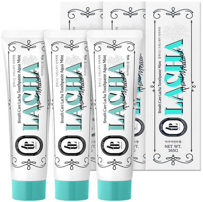 폴메디슨 브레스케어 라차치약 아쿠아민트향, 165g, 3개