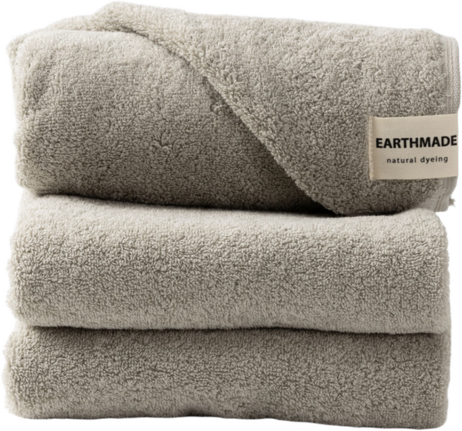 어스메이드 천연 식물염색 40수 오가닉코튼 100% 순면 세면타월 170g KC 오코텍스 유아용 안전인증 유기농섬유인증 비건 저자극 민감피부용 유아부터 성인까지, 3개, 실버 그린