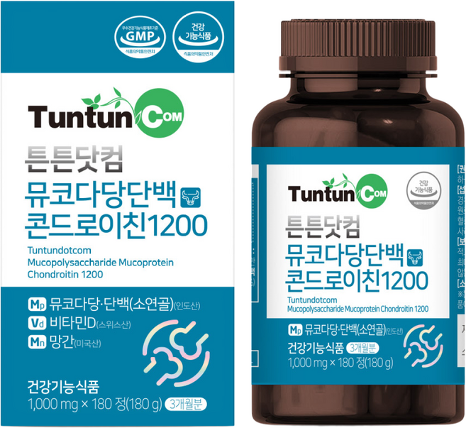 튼튼닷컴 뮤코다당단백 콘드로이친 1200 [3개월분] - 소연골 건강기능식품 / 1000 mg x 180 정, 1개, 180정