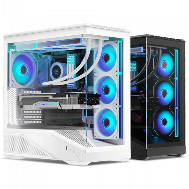 마이크로닉스 COOLMAX V6 (화이트) 미들 PC 컴퓨터 ATX 케이스, 1개