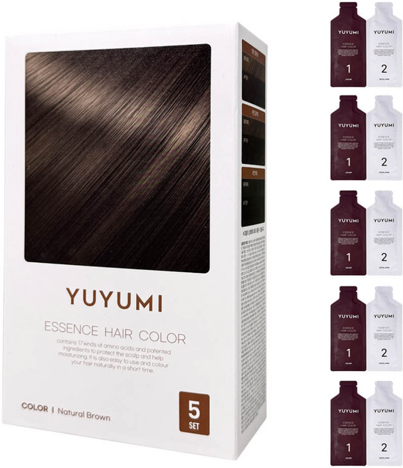 유유미 새치커버 염색약, 내추럴 브라운, 1개