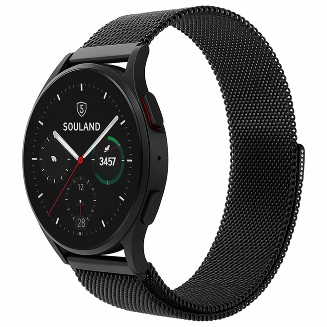 소울랜드 갤럭시워치 호환 마그네틱 스트랩, 블랙, 1개