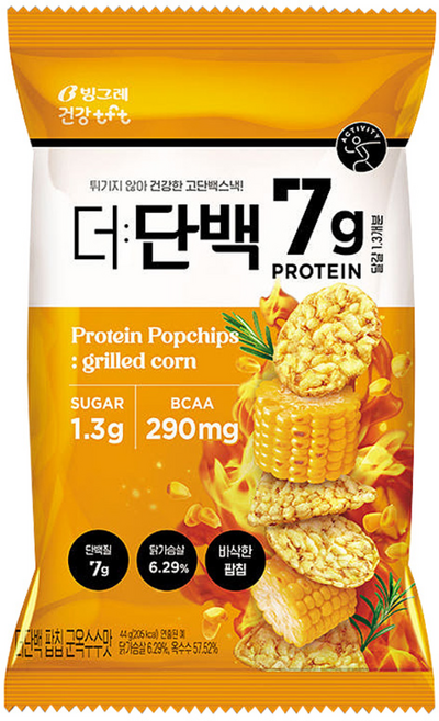빙그레 더단백 팝칩 군옥수수맛, 44g, 1개