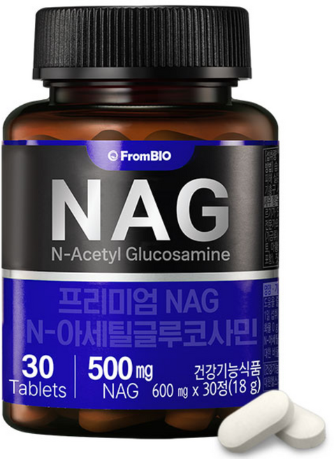 [공식] 프롬바이오 프리미엄 NAG N-아세틸 글루코사민 관절영양제 식약청인정 저분자 콜라겐, 1박스, 30정
