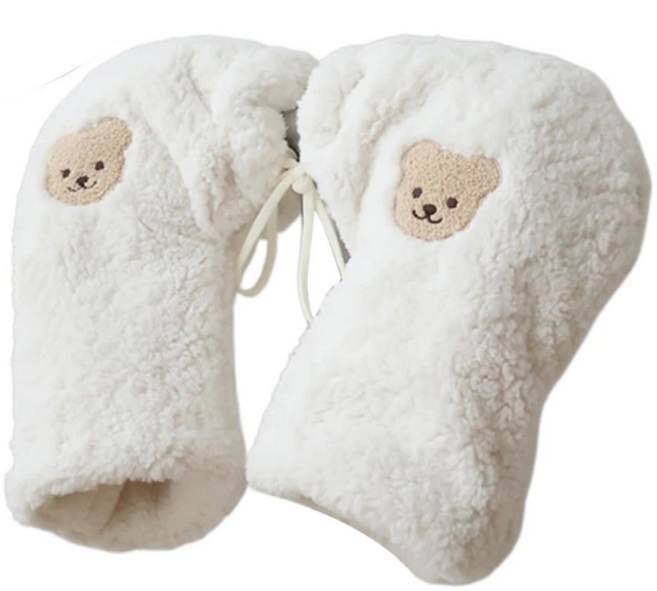 락모터스 자전거 곰돌이 핸드워머 장갑 킥보드 벙어리장갑 손모아장갑 손등장갑, 1세트